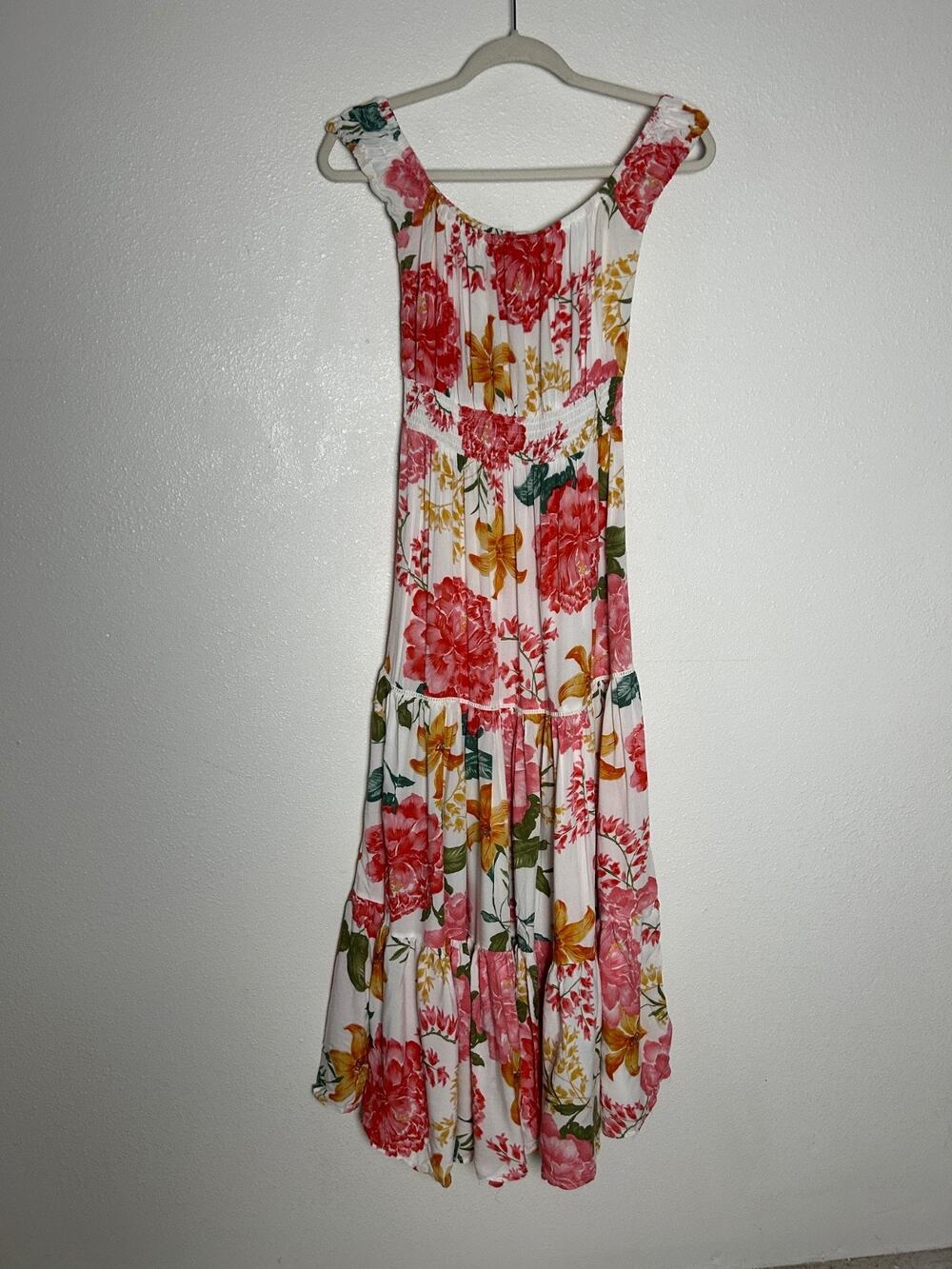 Abel the Label Anthropologie Garden Party Floral Off Shoulder Maxi Dress, Size S